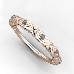floral inspired wedding band soha diamond co