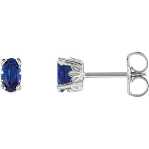 lab grown blue sapphire earring