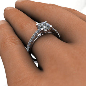 Cathedral solitaire with side stones soha diamond co. 