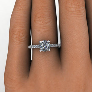 Cathedral solitaire with side stones soha diamond co. 