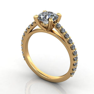 Cathedral solitaire with side stones soha diamond co. 