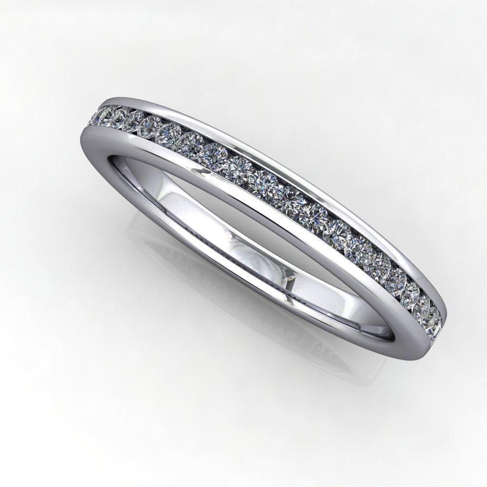 1/5 CTW Round Caydia Lab Grown Diamond Channel Bead Set Wedding Band Ring  14K White