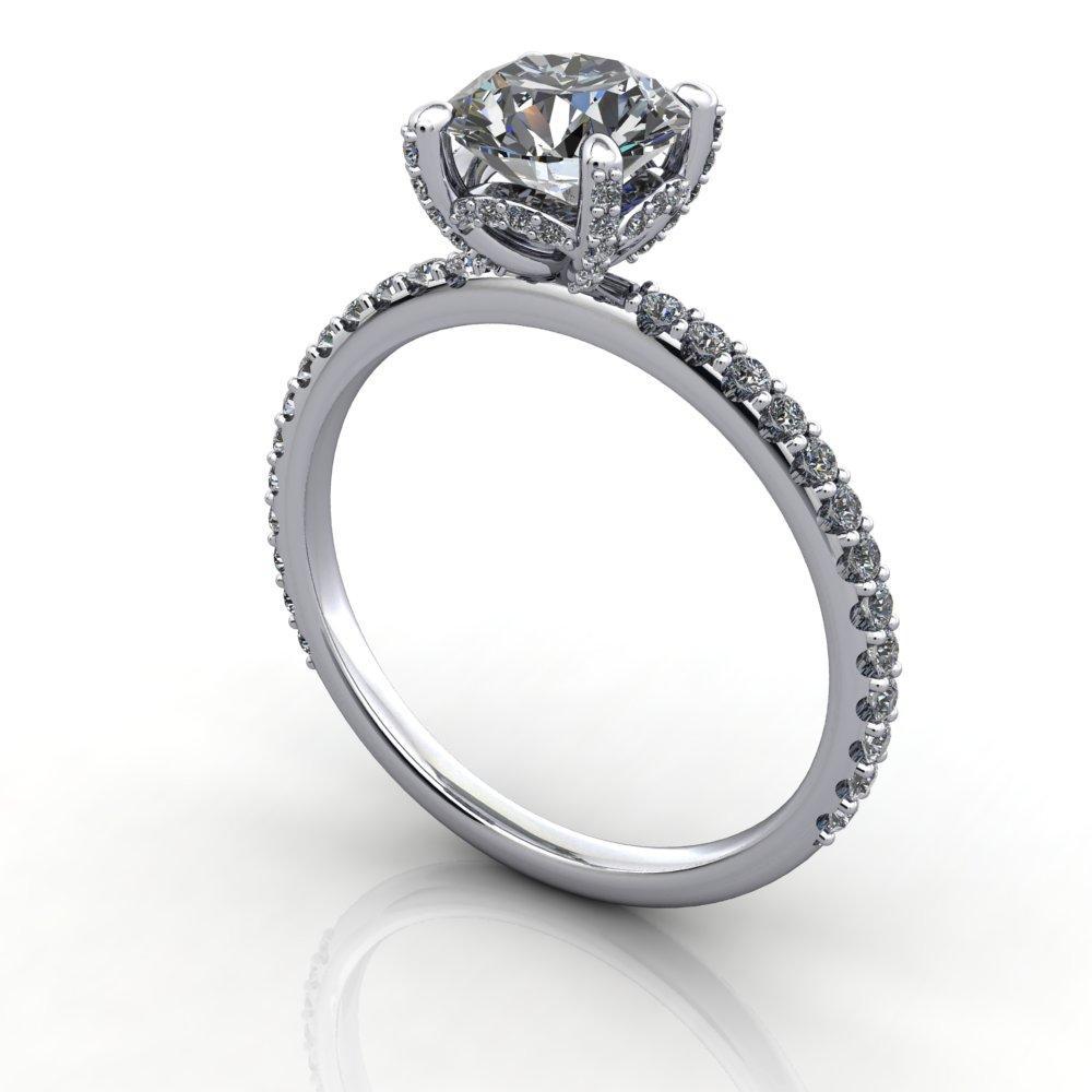 engagement ring with diamond basket diamond prongs soha diamond co