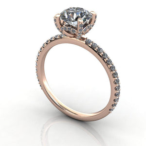 engagement ring with diamond basket diamond prongs soha diamond co