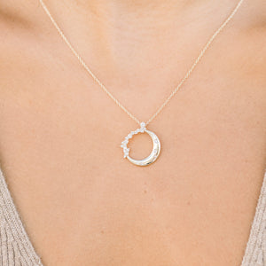 Lab-Grown Diamond Crescent Moon Necklace