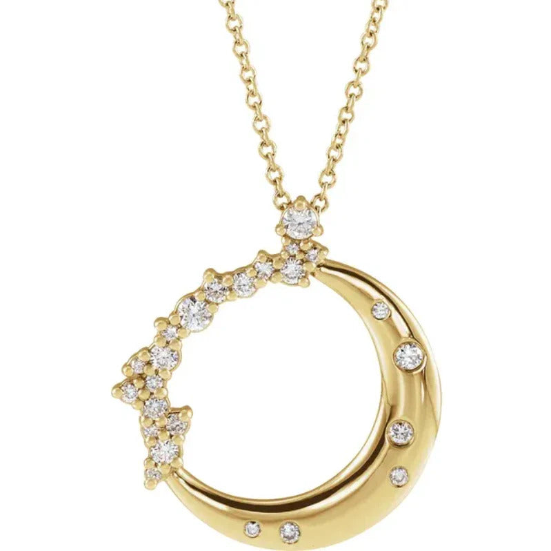 lab-grown diamond crescent moon necklace