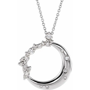 Lab-Grown Diamond Crescent Moon Necklace