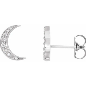 Lab-Grown Diamond Crescent Moon Earrings