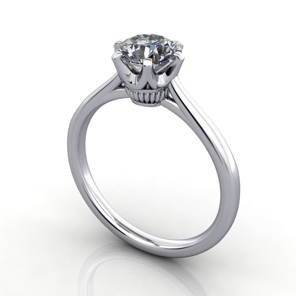 Sneeuwstorm Kalmerend Collega Crown Solitaire Engagement Ring (setting only) - Soha Diamond Co.™