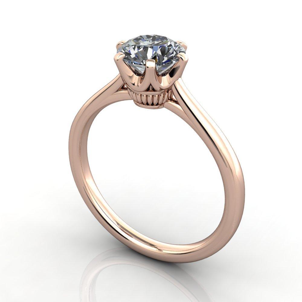 Crown Solitaire Engagement Ring setting only Soha Diamond Co