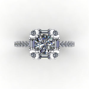 Delainey Art Deco Halo Engagement Ring (setting only)
