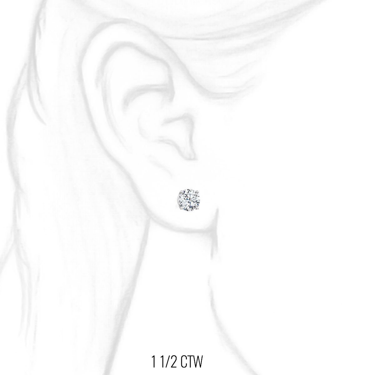 1 1/2 CTW lab-grown diamond earring