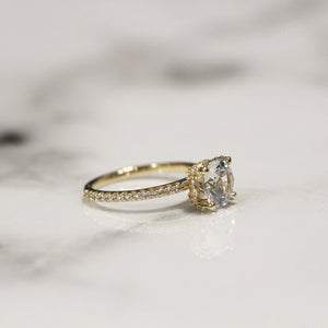 engagement ring with diamond basket diamond prongs soha diamond co