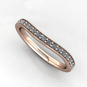 contoured grown diamond band white gold
