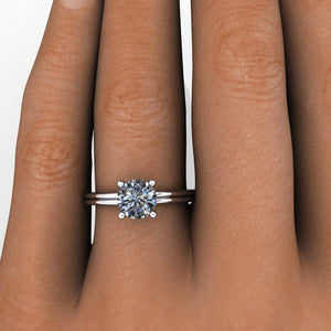 solitaire with double row band soha diamond co