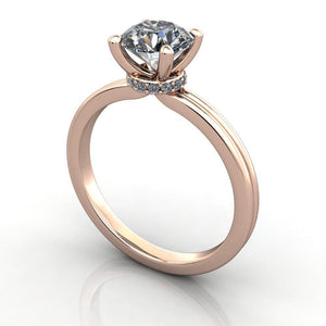 solitaire with double row band soha diamond co