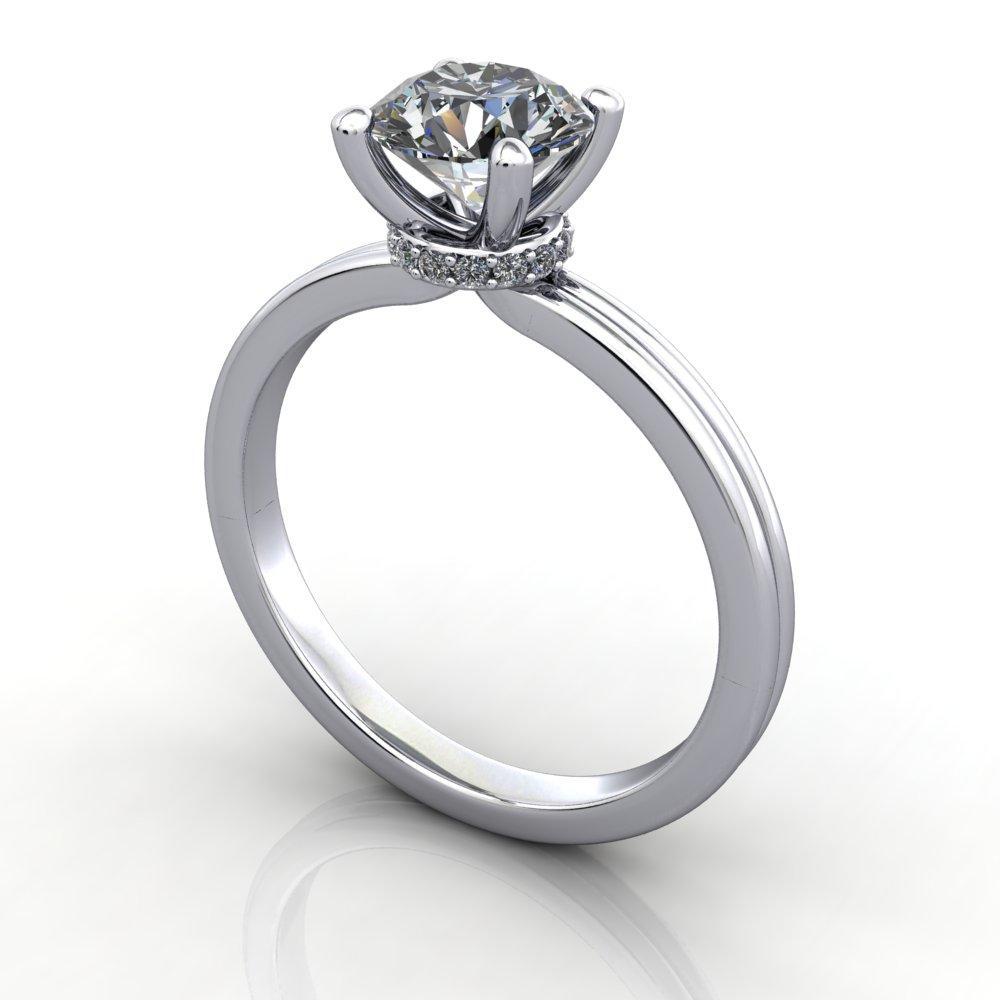solitaire with double row band soha diamond co
