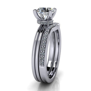 solitaire with double row band soha diamond co