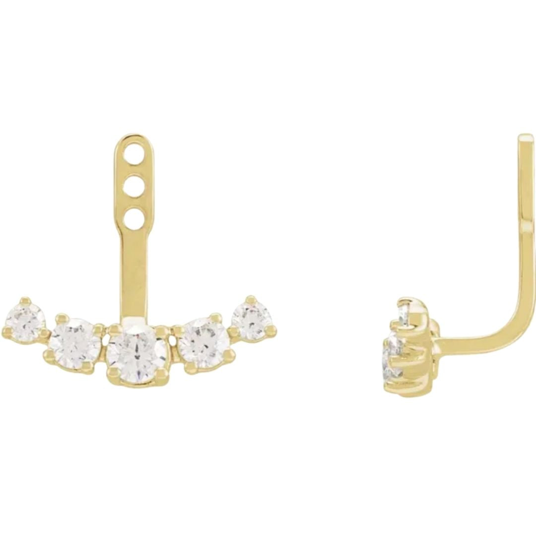 lab grown diamond earring jacket yellow gold
