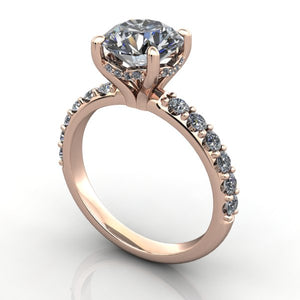 Hidden halo engagement ring rose gold