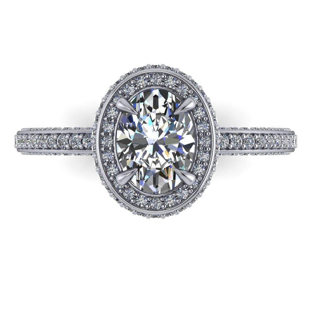 Esme Halo Three-Sided Pavé Engagement Ring (setting only)