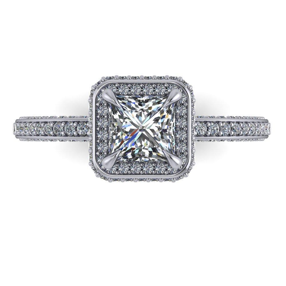 Esme Halo Three-Sided Pavé Engagement Ring (setting only)