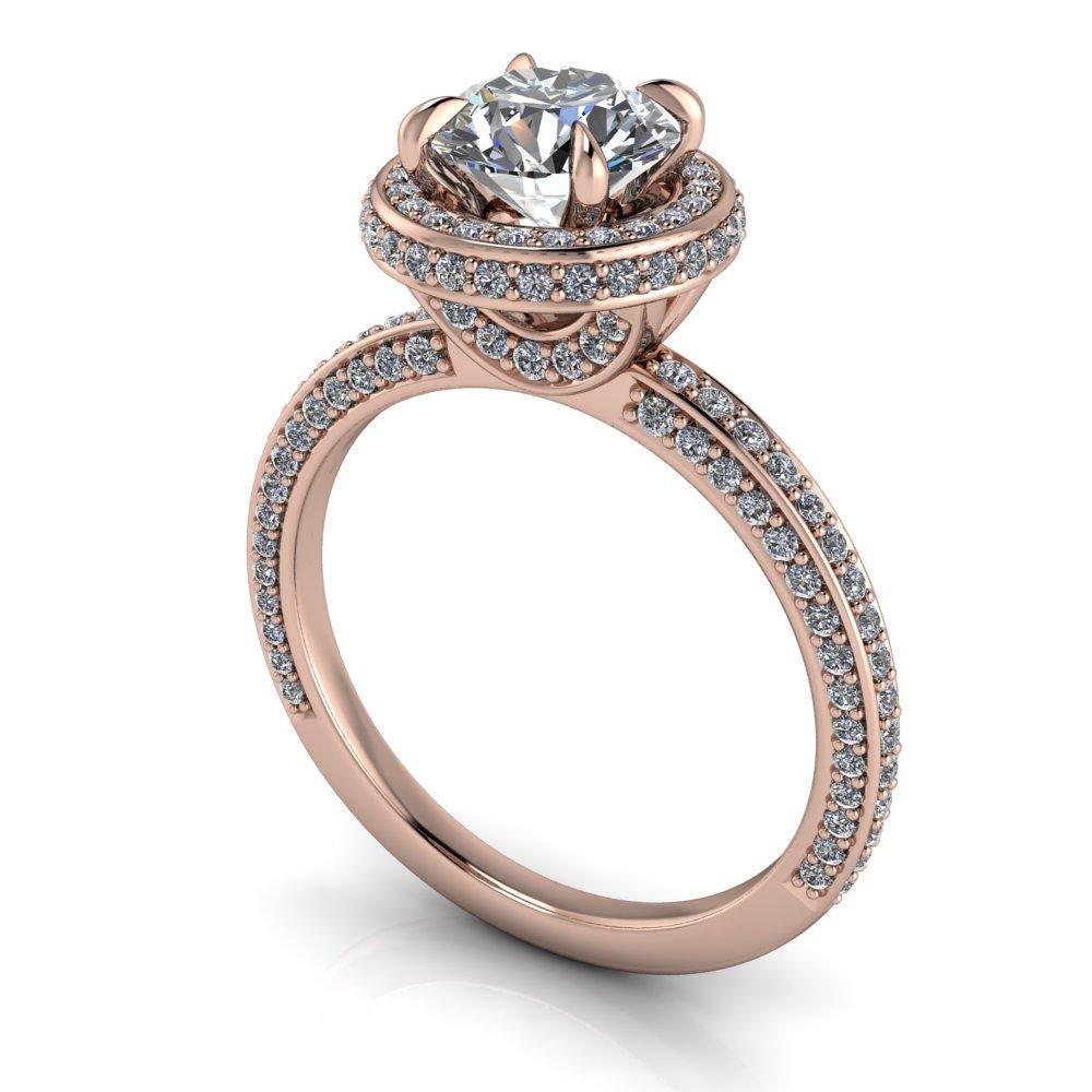 three sided pave engagement ring soha diamond co