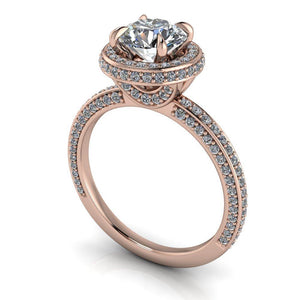three sided pave engagement ring soha diamond co