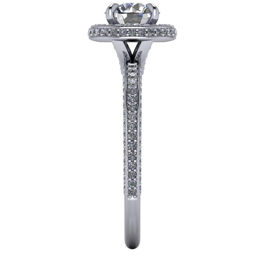 three sided pave engagement ring soha diamond co