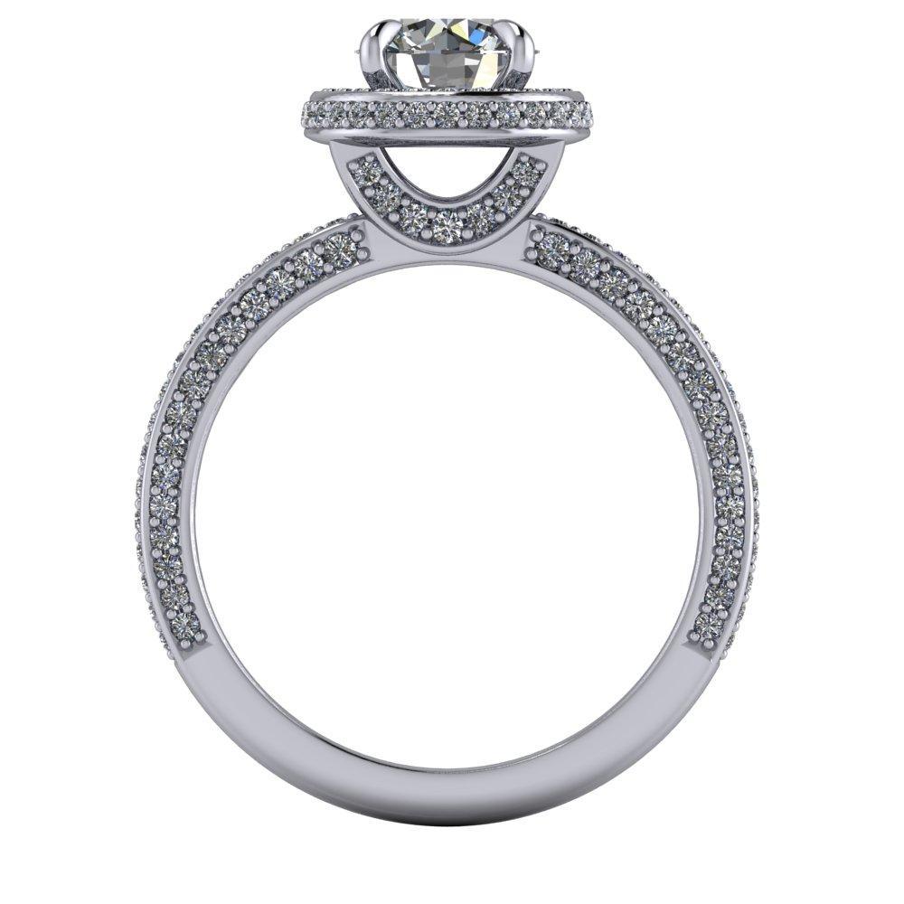 three sided pave engagement ring soha diamond co