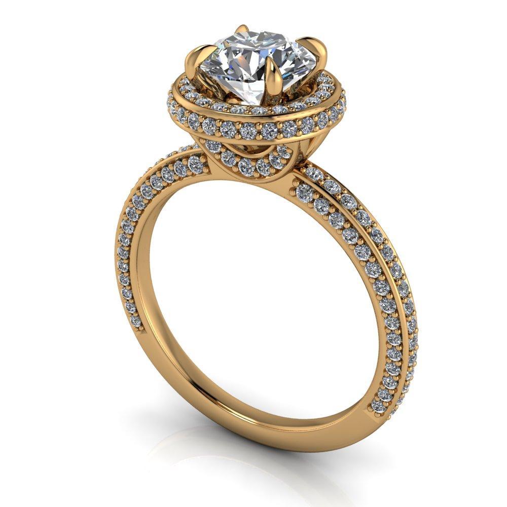 three sided pave engagement ring soha diamond co