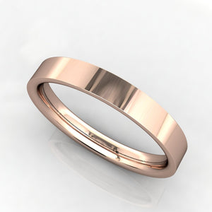 Comfort Fit Flat Wedding Band 3mm