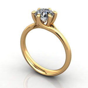 six-prong simple solitaire soha diamond co.  yellow gold
