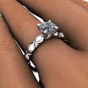 floral inspired lab grown diamond engagement ring