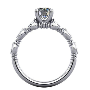 floral inspired lab grown diamond engagement ring