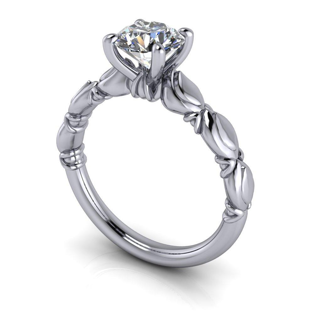 floral inspired lab grown diamond engagement ring