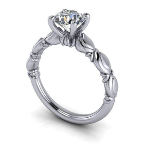 floral inspired lab grown diamond engagement ring