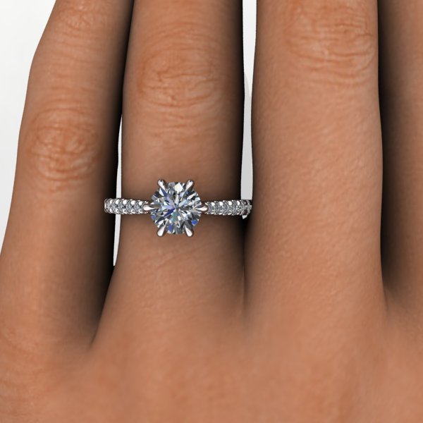 Seraphina Six-Prong French-Set Solitaire Engagement Ring (setting only)