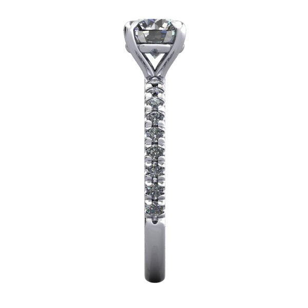 french set solitaire with claw prongs white gold