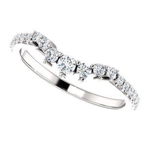 Graduated Contoured diamond accented Wedding Band