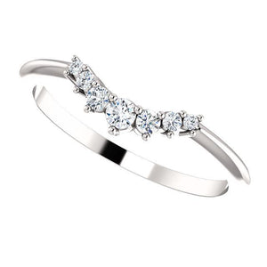 Half graduated diamond accented contour band