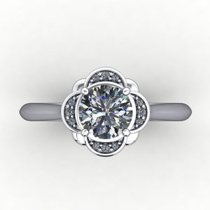 Art-deco inspired half-moon halo engagement ring soha diamond co.