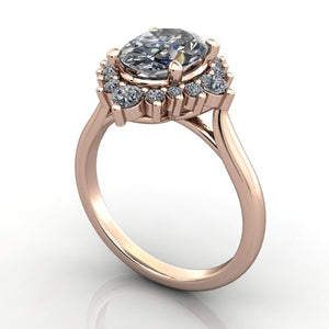 halo engagement ring rose gold