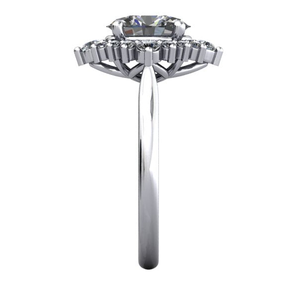 halo engagement ring side view