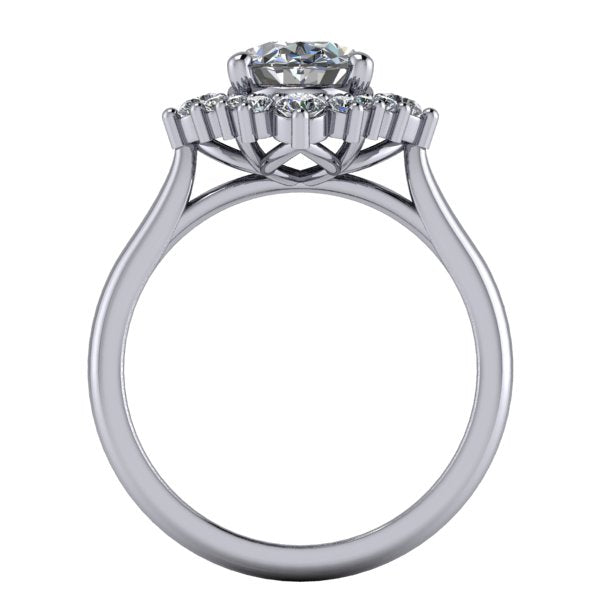 halo engagement ring side view