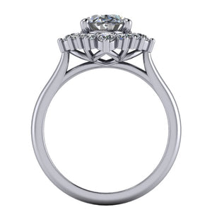 halo engagement ring side view