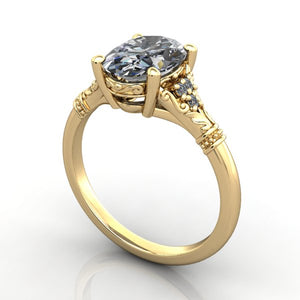 Vintage inspired ring yellow gold