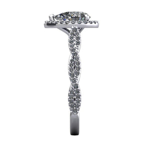 Pear halo engagement ring white gold