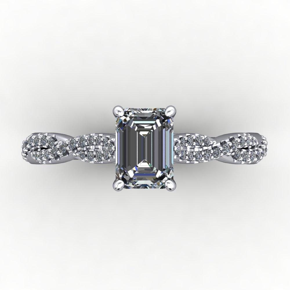 Infinity inspired solitaire engagement ring soha diamond co. emerald cut