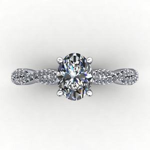 Infinity inspired solitaire engagement ring soha diamond co. oval cut